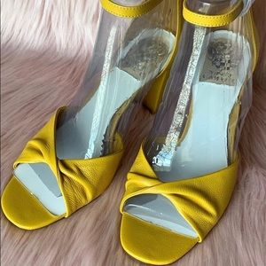 Leather high heel sandal